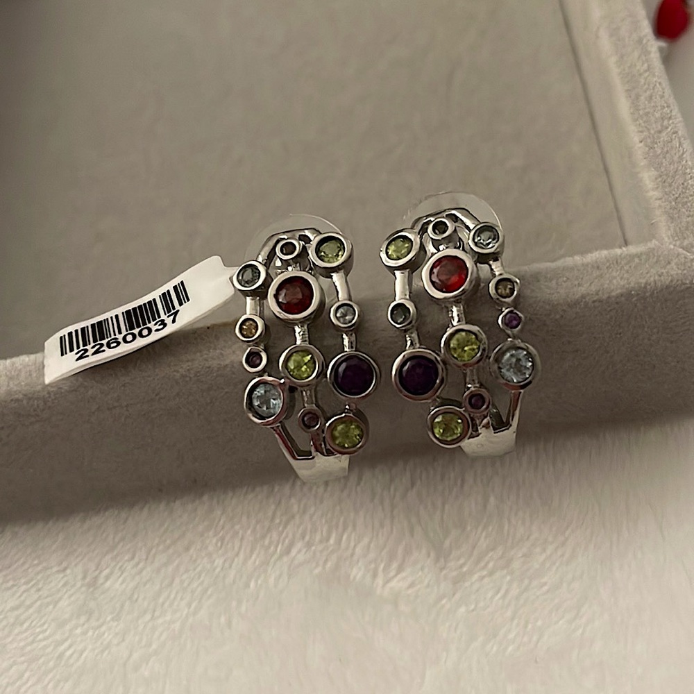 Rainbow gemstone earrings
